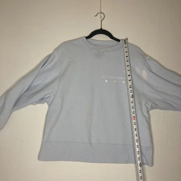 AYR All Year Round The Sweatshirt Crewneck Light Blue Small **FLAW** 100% Cotton - Picture 10 of 12